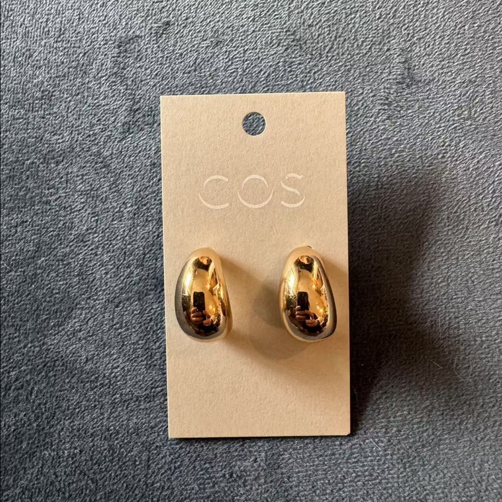 Brand New COS Gold dome Drop Earrings